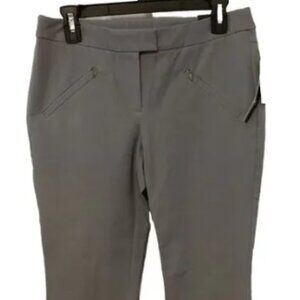 ALFANI Prima Zip-Pocket Ankle Pants Gray Modern Metal Size 4